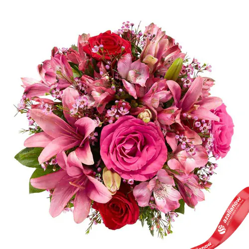 Фото 2: Букет из розовых альстромерий, роз и ваксфловера «Ева». Сервис доставки цветов AzaliaNow