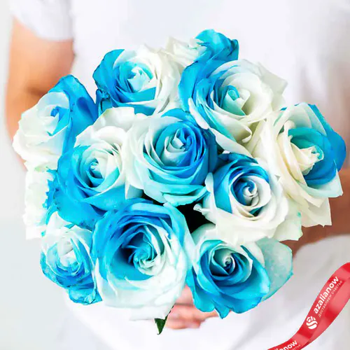 Фото 2: Букет из 13 бело-голубых роз «Елена». Сервис доставки цветов AzaliaNow