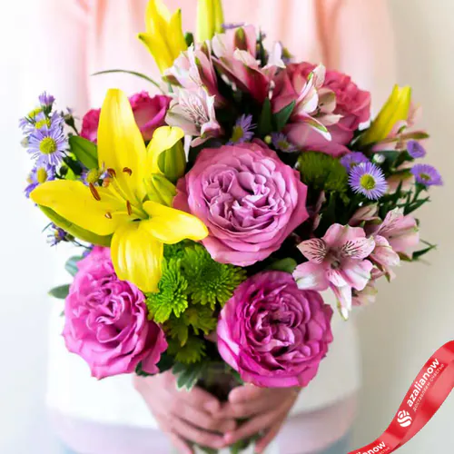 Фото 1: Букет из роз, лилий, астр и хризантем «Жюльетта». Сервис доставки цветов AzaliaNow