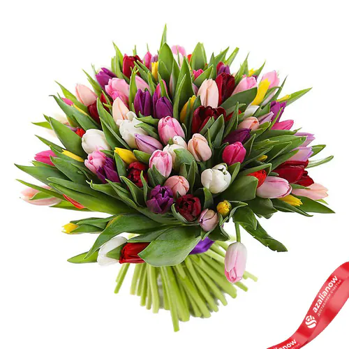 Фото 1: Букет из 75 тюльпанов микс «Зара». Сервис доставки цветов AzaliaNow