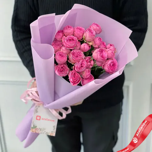 Фото 1: Букет из 7 кустовых пионовидных розовых роз. Сервис доставки цветов AzaliaNow