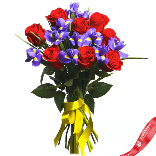 Фото 3: Букет из ирисов и красных роз «Цветочная фантазия». Сервис доставки цветов AzaliaNow