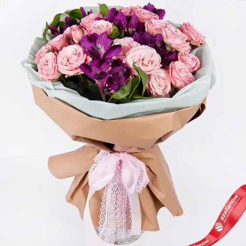 Фото 1: Букет из роз и альстромерий «Цветочный сон». Сервис доставки цветов AzaliaNow