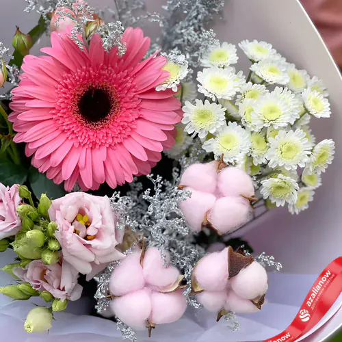 Фото 2: Букет из розы, хризантемы, лизиантуса, герберы «Мечтатель». Сервис доставки цветов AzaliaNow