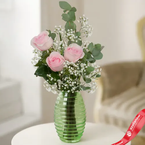 Фото 1: Букет из светло-розовых роз и гипсофил «Красивые мелочи». Сервис доставки цветов AzaliaNow
