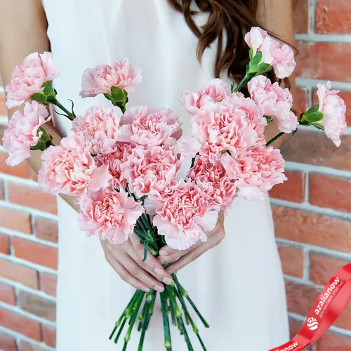 Фото 3: Букет из 19 розовых гвоздик «Сердечная гармония». Сервис доставки цветов AzaliaNow