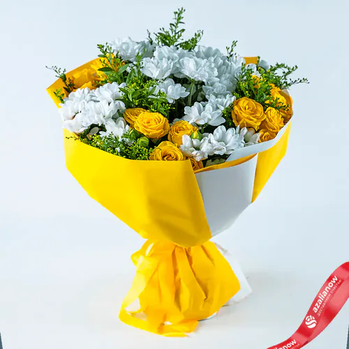 Фото 2: Акция! Букет из желтых роз и белых хризантем «Люблю тебя!». Сервис доставки цветов AzaliaNow