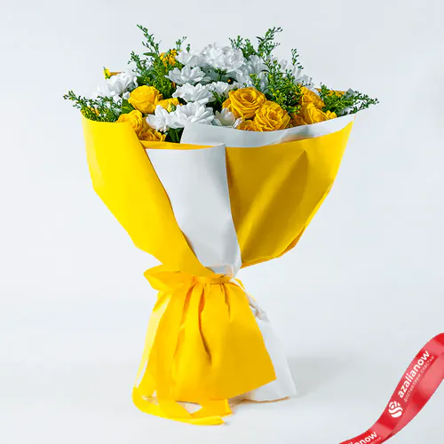 Фото 3: Акция! Букет из желтых роз и белых хризантем «Люблю тебя!». Сервис доставки цветов AzaliaNow