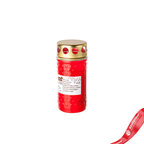 Фото 1: Свеча парафиновая с крышкой 24 часа H 11 см x D 5 см Красный. Сервис доставки цветов AzaliaNow
