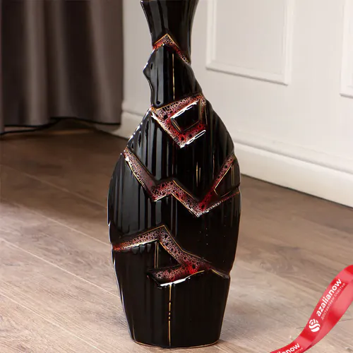 Фото 1: Ваза керамическая "Аманда", напольная, чёрная, 53.5 см. Сервис доставки цветов AzaliaNow