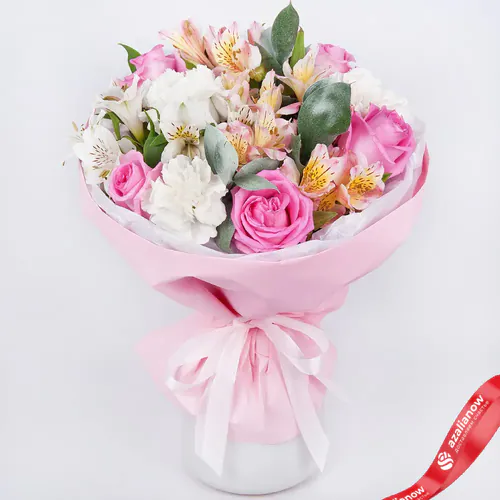 Фото 2: Букет из роз, альстромерий и гвоздик «Воздушная акварель». Сервис доставки цветов AzaliaNow