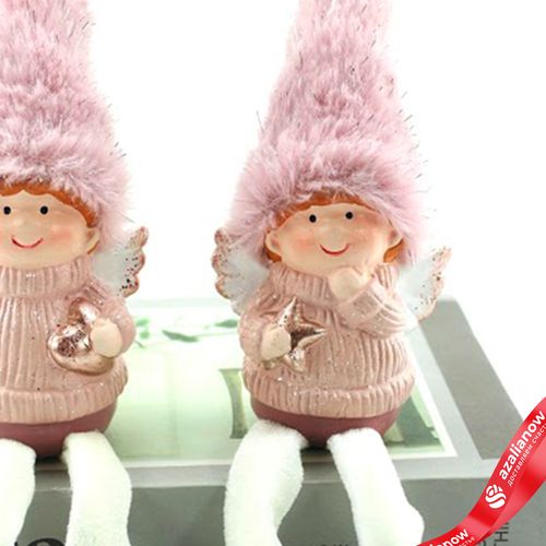 Фото 5: Сувенир «Ангел сидящий» (керамика), Н10х7х5см, в асс., розовый