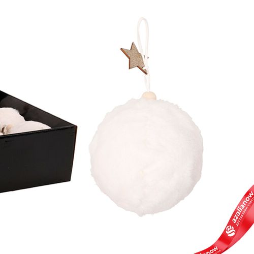 Фото 5: Украшение подвесное «Шар со звездой» (пластик), D12см, белый