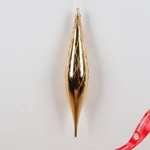 Украшение подвесное «Сосулька» (пластик), Н33см, золотой
