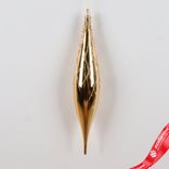 Маленькое фото 1: Украшение подвесное «Сосулька» (пластик), Н33см, золотой