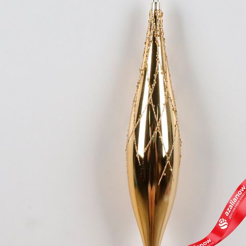 Фото 2: Украшение подвесное «Сосулька» (пластик), Н33см, золотой