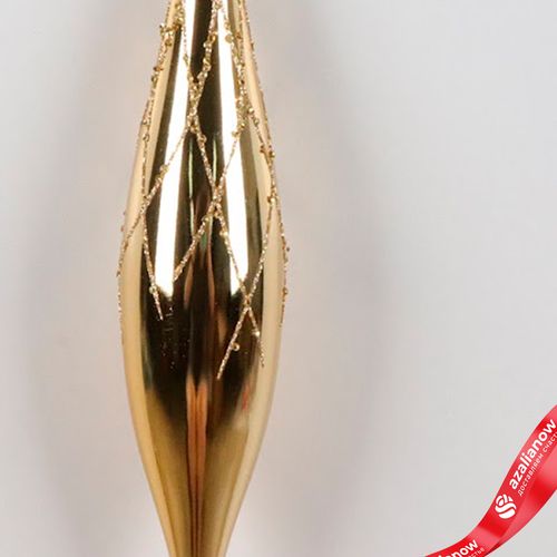 Фото 3: Украшение подвесное «Сосулька» (пластик), Н33см, золотой