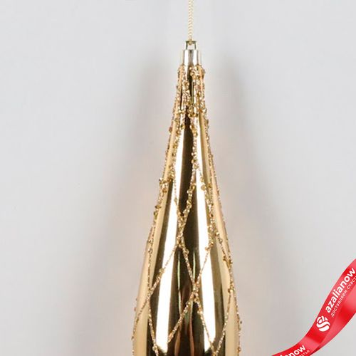Фото 4: Украшение подвесное «Сосулька» (пластик), Н33см, золотой