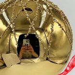 Маленькое фото 3: Украшение подвесное «Шар с глиттером» (пластик), D15см, золотой