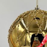 Маленькое фото 4: Украшение подвесное «Шар с глиттером» (пластик), D15см, золотой